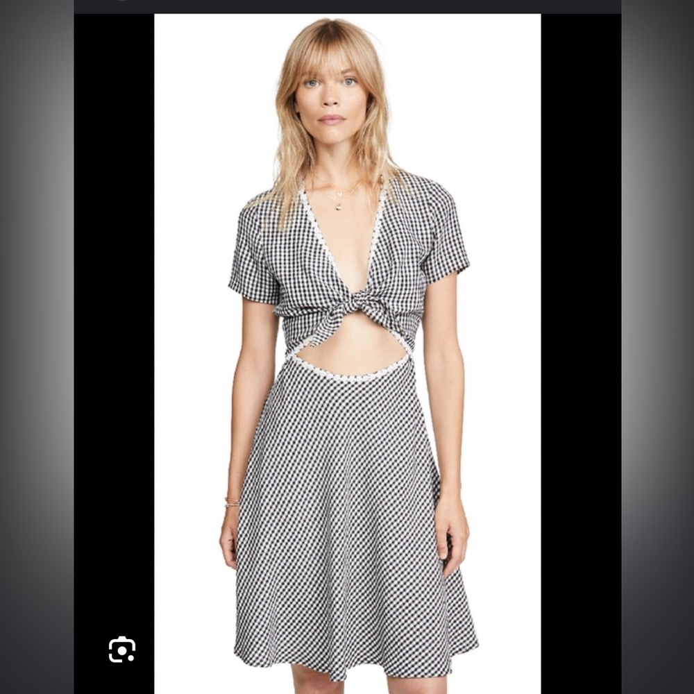 Solid And Stiped Gingham Daisy Cut Out Dress - Li… - image 2